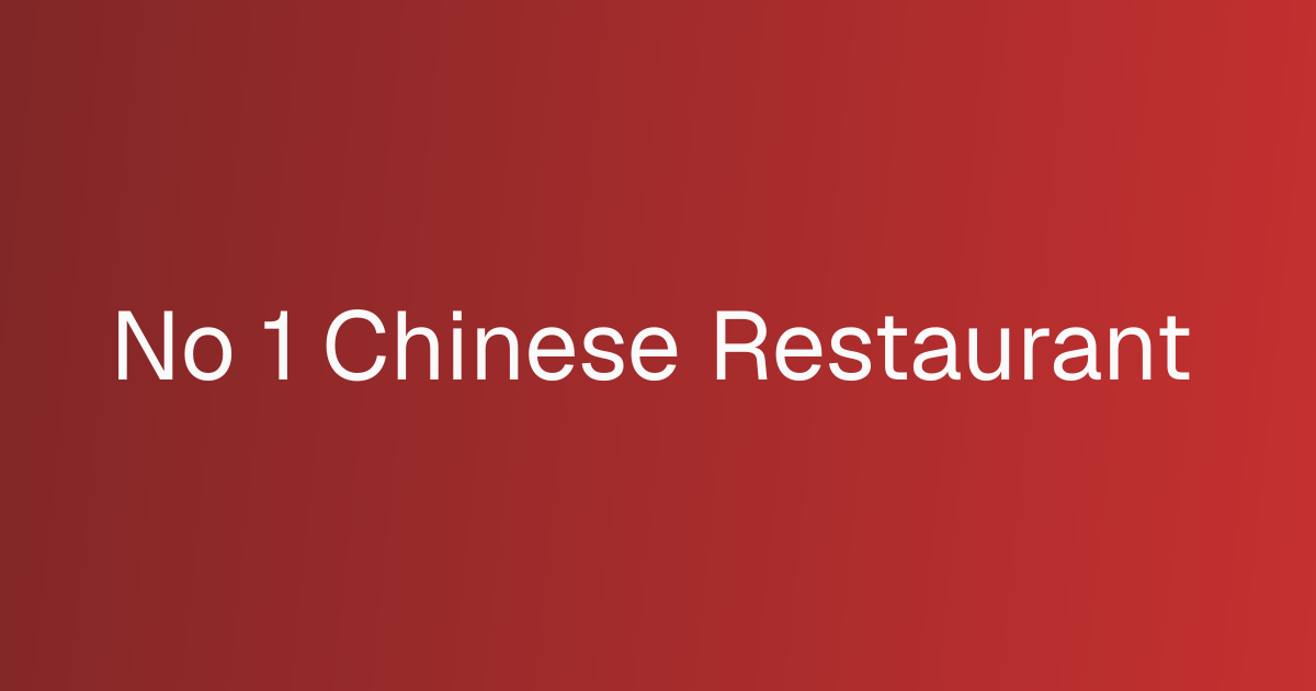 No 1 Chinese Restaurant (Winterville) cover